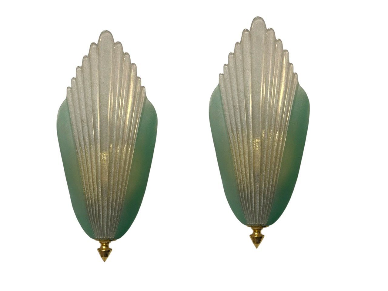 Art Deco Murano Glass Sconces, 1970s, Set of 2