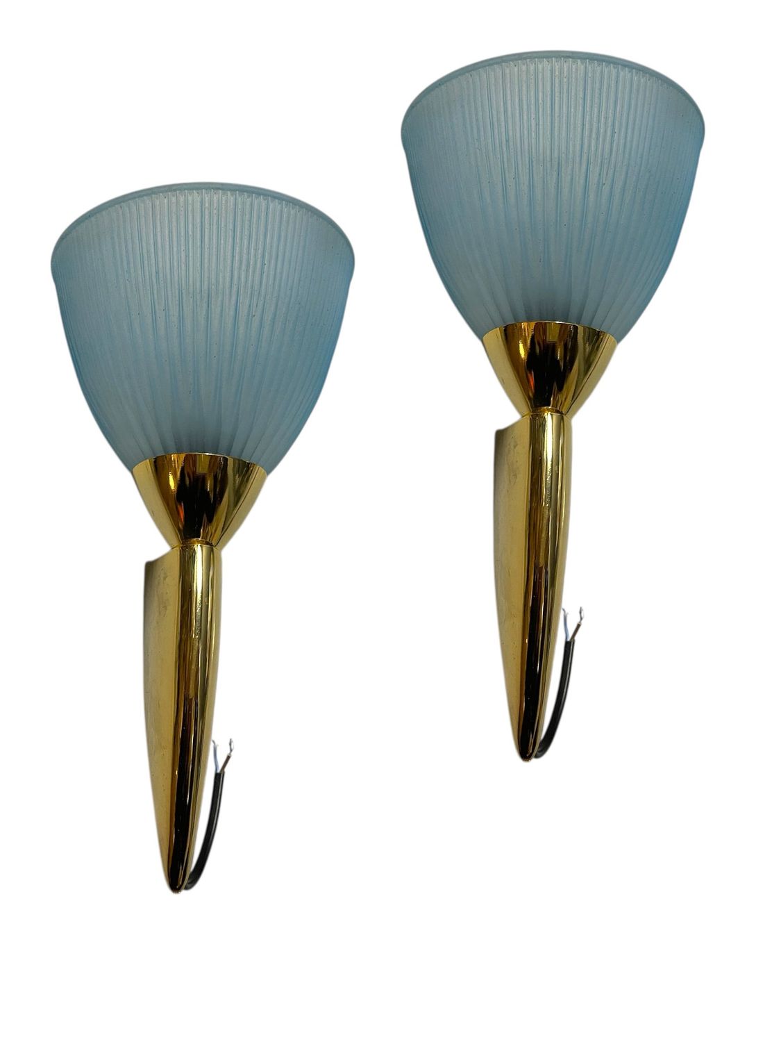 Murano Glass and Brass Sconces, 1970s, Set of 2