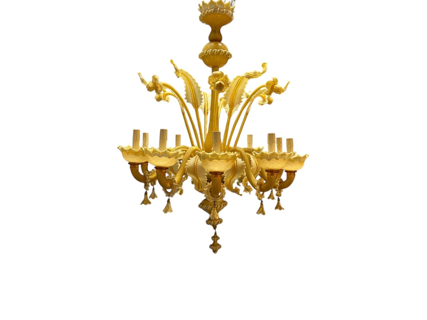 Large Venetian Murano Glass Chandelier, 1950s