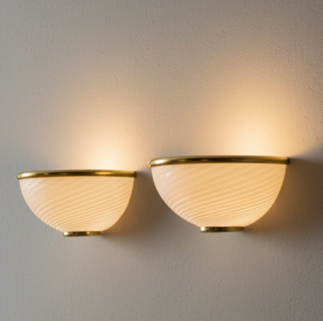 Murano Glass Sconces from Venini, 1970s, Set of 2