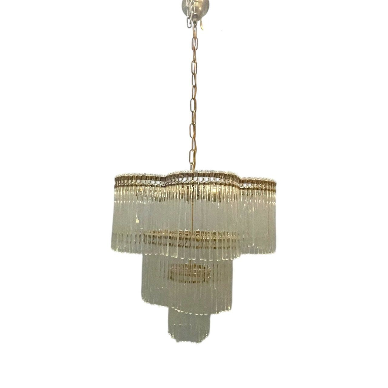 Vintage Rod Chandelier in Murano Glass, 1960s
