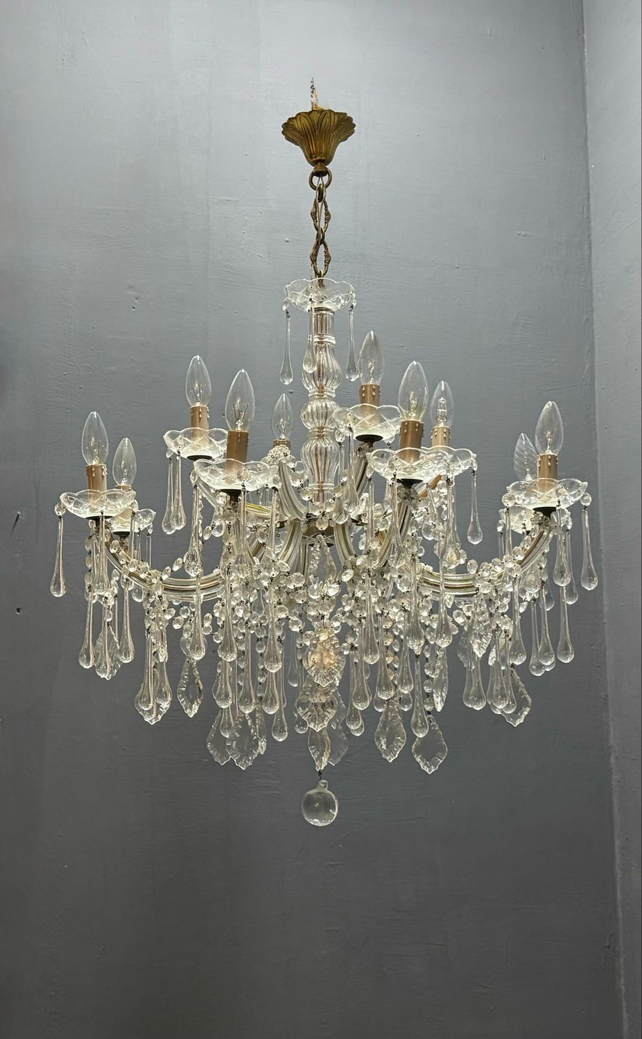 Large Crystal Chandelier 1960’s