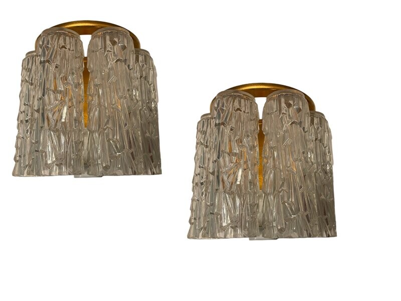Mid-Century Italian Textured Plastic Sconces, 1970s, Set of 2