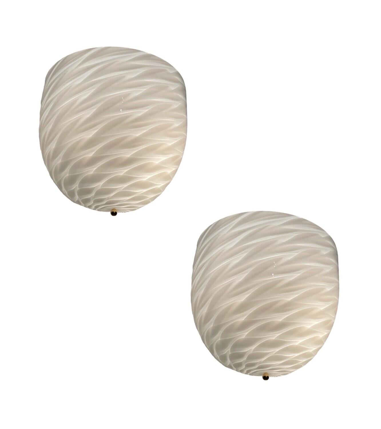 White Murano Glass Sconces by Diaz De Santillana, 1970s, Set of 2