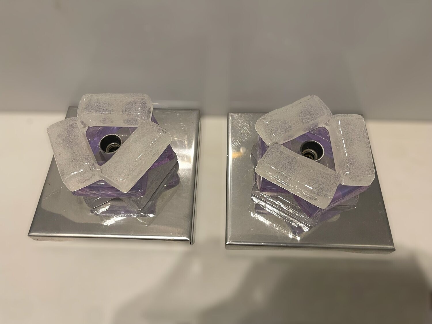 Italian Murano Glass Sconces by Albano Poli for Poliarte, 1970s , Set of 2