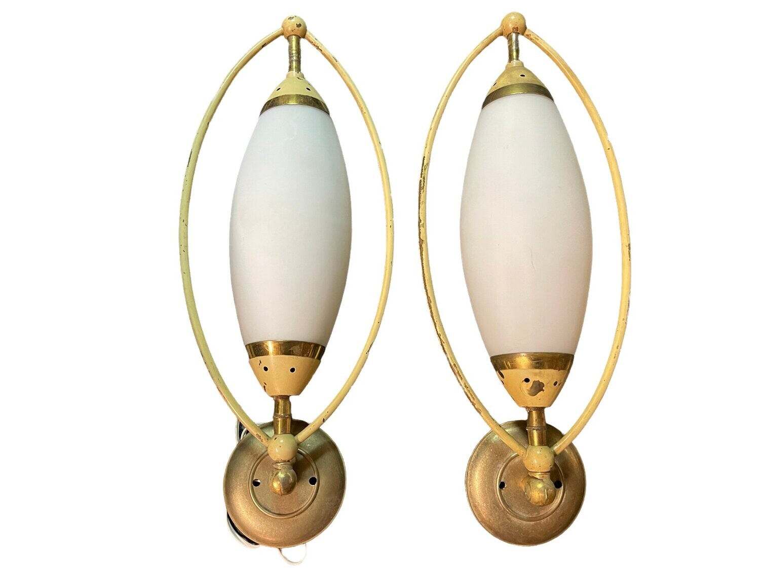 Italian Opaline Glass Sconces from Stilnovo, Set of 2