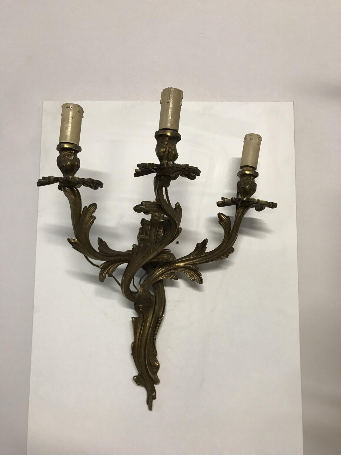 Vintage Italian Bronze Wall Sconces, Set of 2