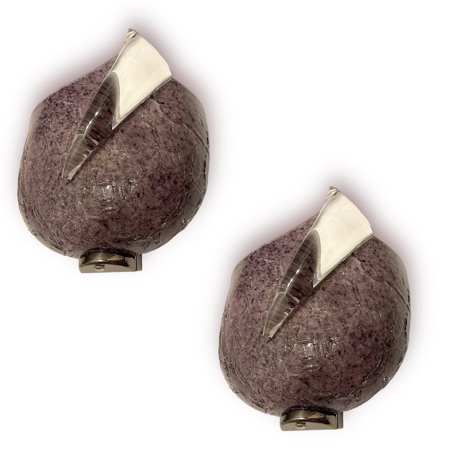 Iconic Murano Glass Sconces set of 2 designed by Mila Schon manufactured by Arte Vetri Murano Italy