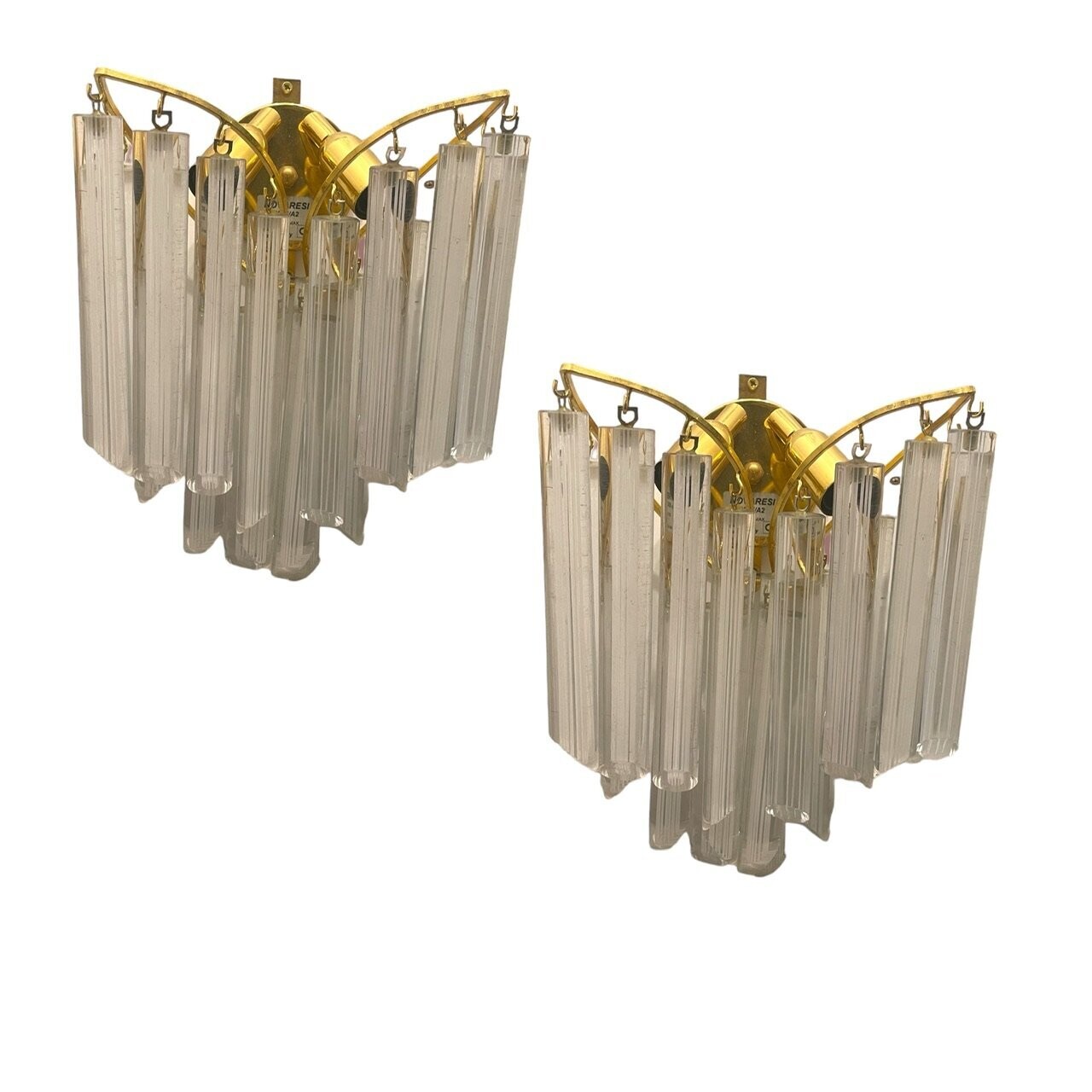 Murano Glass Prism Sconces by Venini
