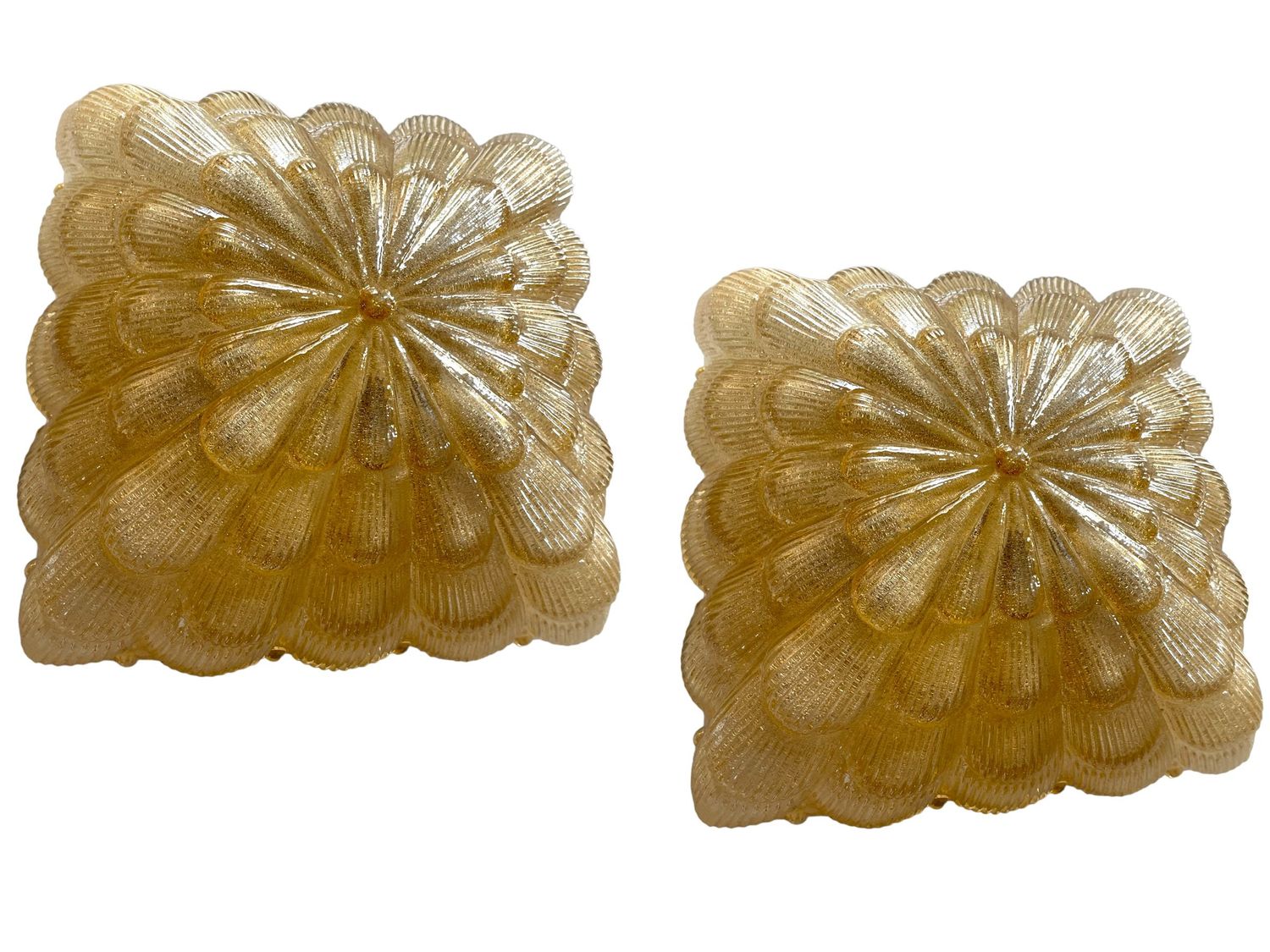 Murano Glass Sconces Flushmounts Set of 2 by Staff Germany