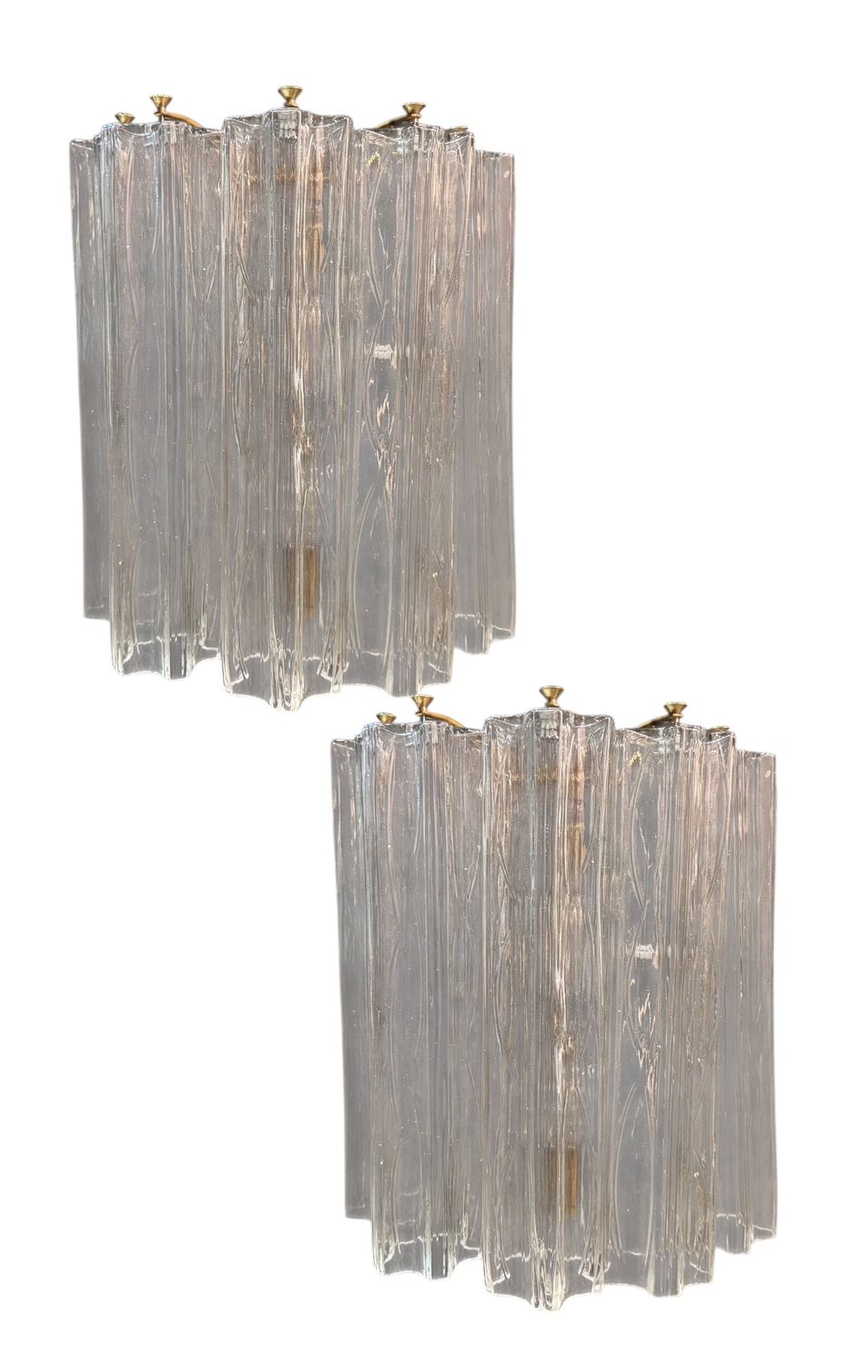 Murano Glass Tronchi Sconces, 1970s, Set of 2