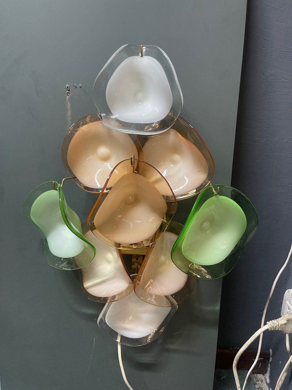 Murano Glass Disc Sconces, 1970s, Set of 2