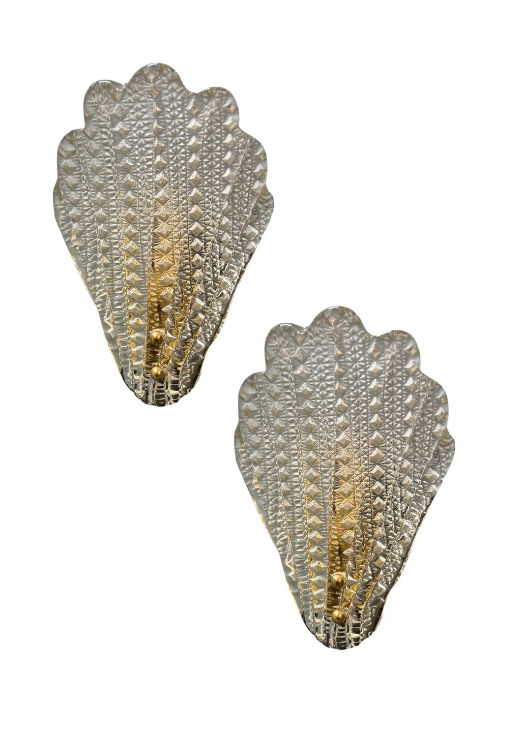 Vintage Art Deco Wall Sconces in Murano Glass, 1960s, Set of 2