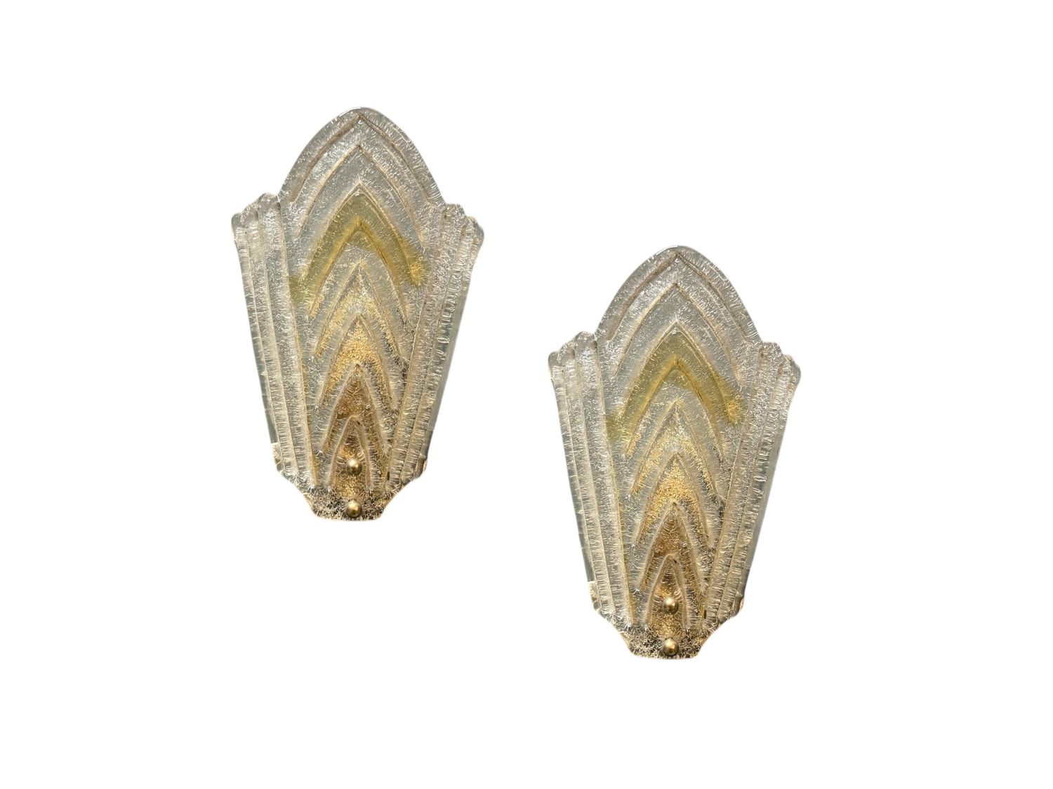 Vintage Art Deco Sconces in Murano Glass, 1960s, Set of 2