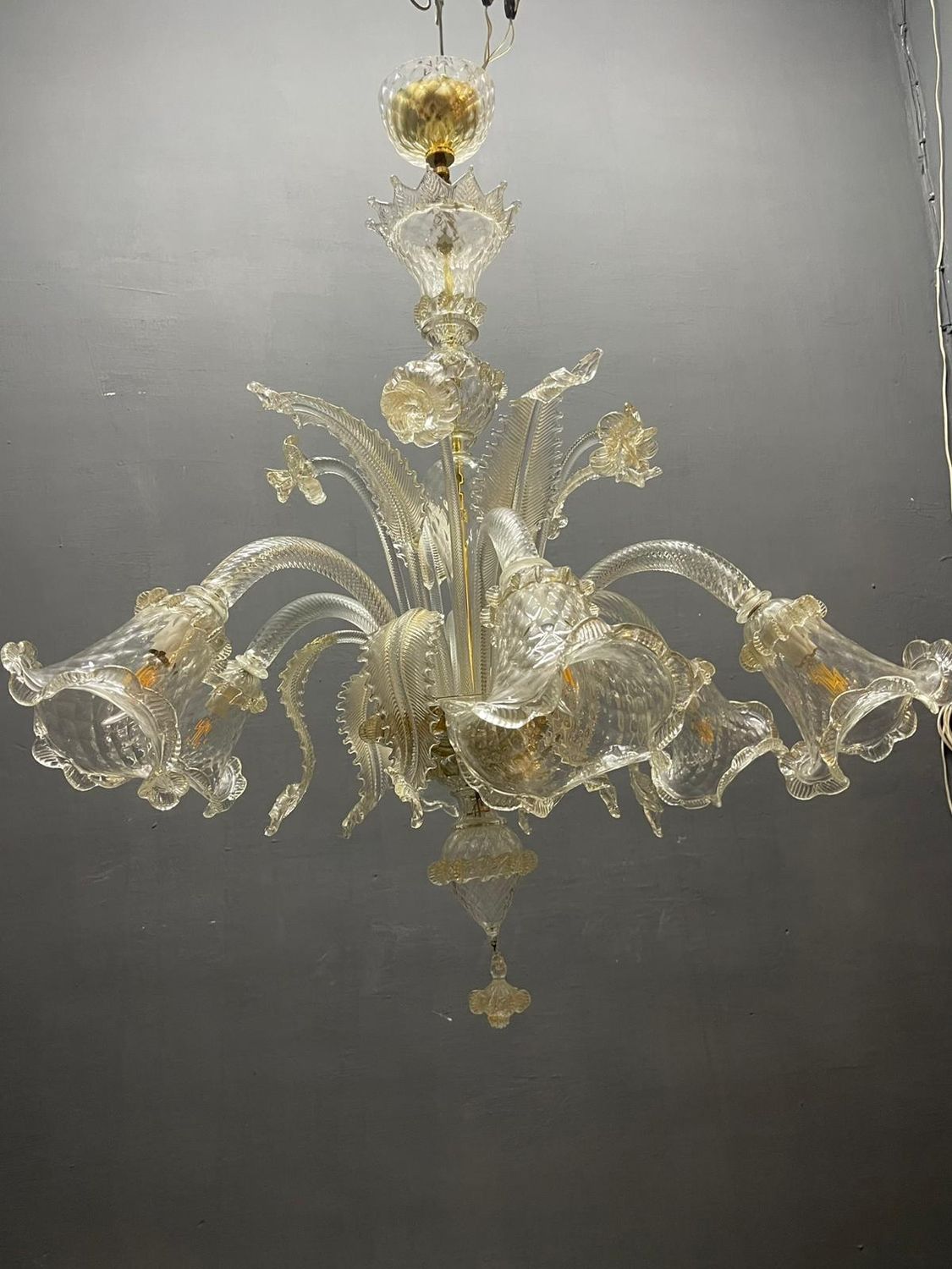 Large Venetian Murano Glass Chandeliers, Set of 2, Italy