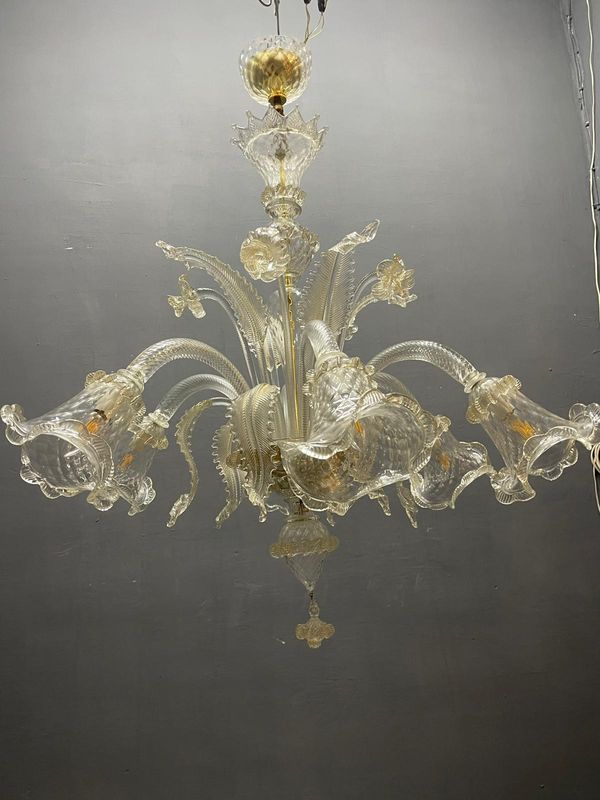 Large Venetian Murano Glass Chandeliers, Set of 2, Italy