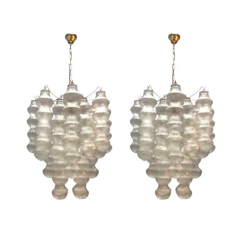 Murano Glass Bubble Chandeliers 1980s – Set of 2