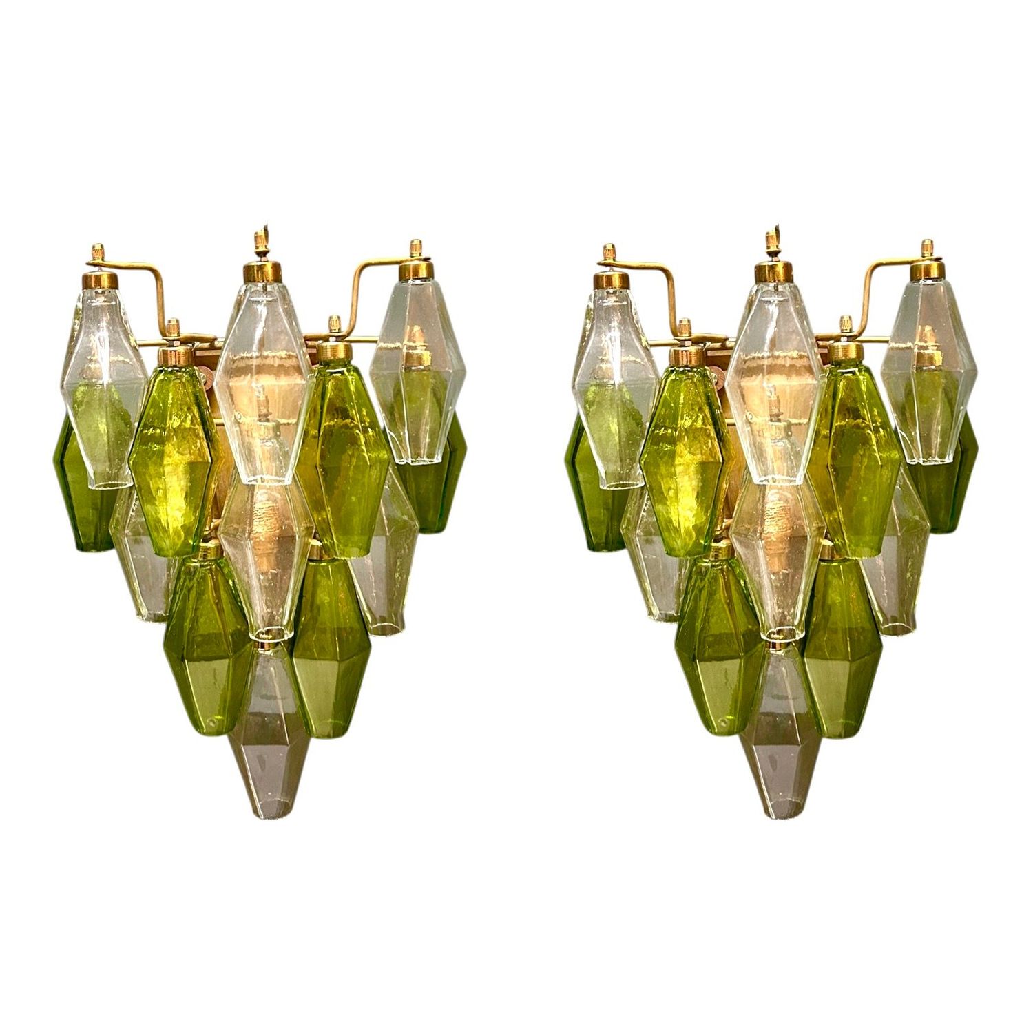 Murano Glass Poliedri Sconces, Italy, 1980s, Set of 2