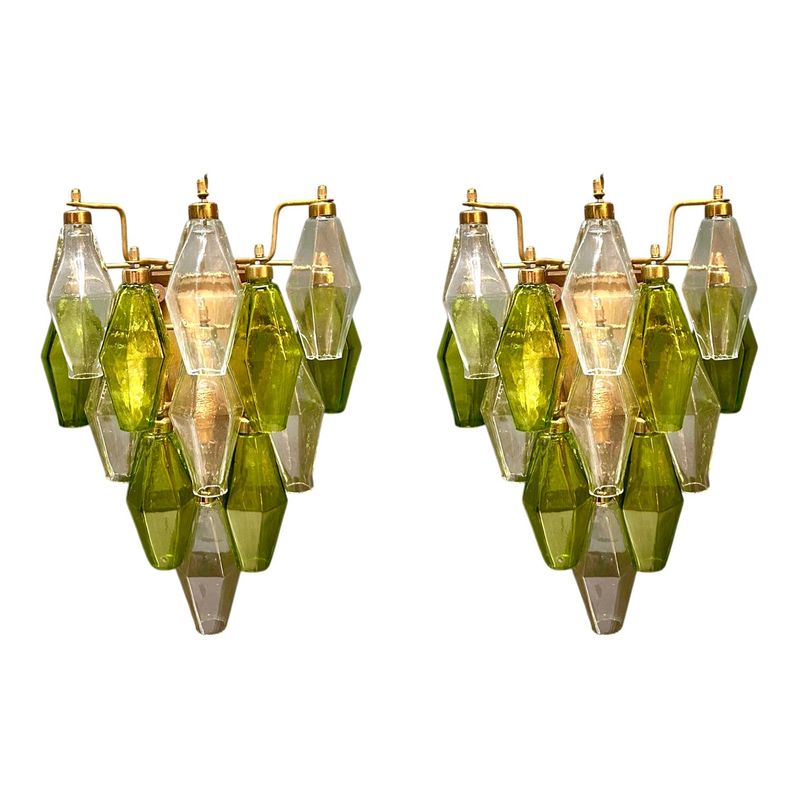 Murano Glass Poliedri Sconces, Italy, 1980s, Set of 2