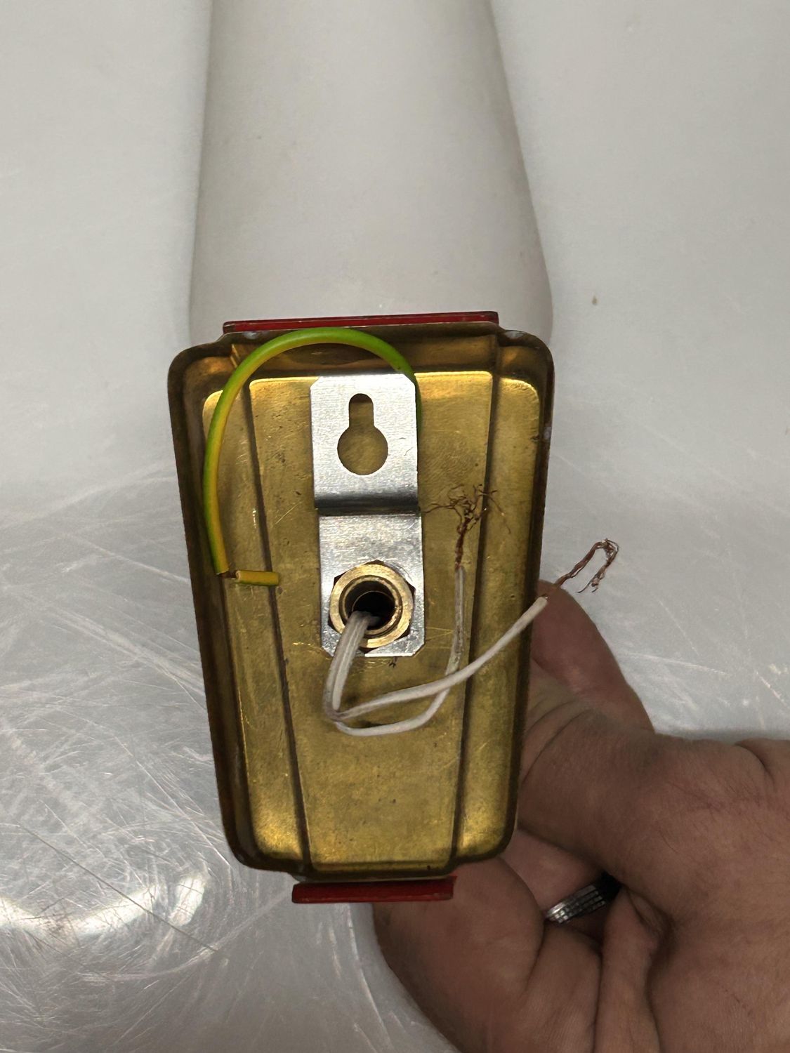 Opaline Glass and Brass Sconces, 1950s, Set of 2