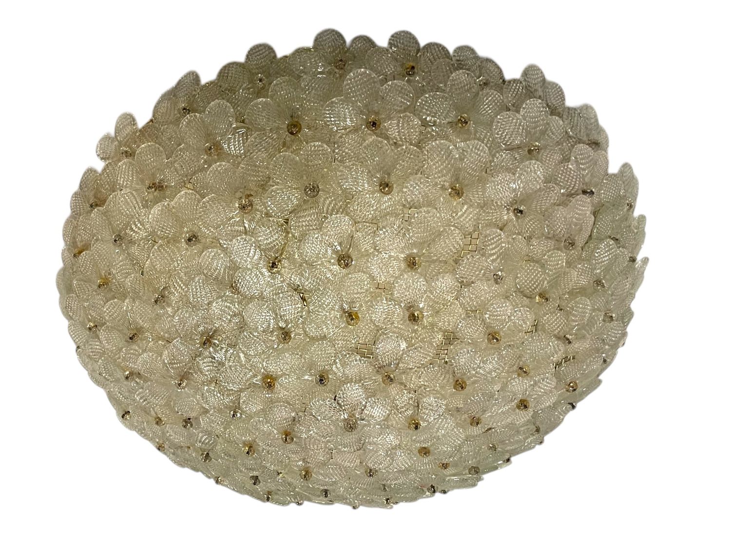 Large Murano Glass Flower Flush Mount attributed to Seguso, Italy, 1960s