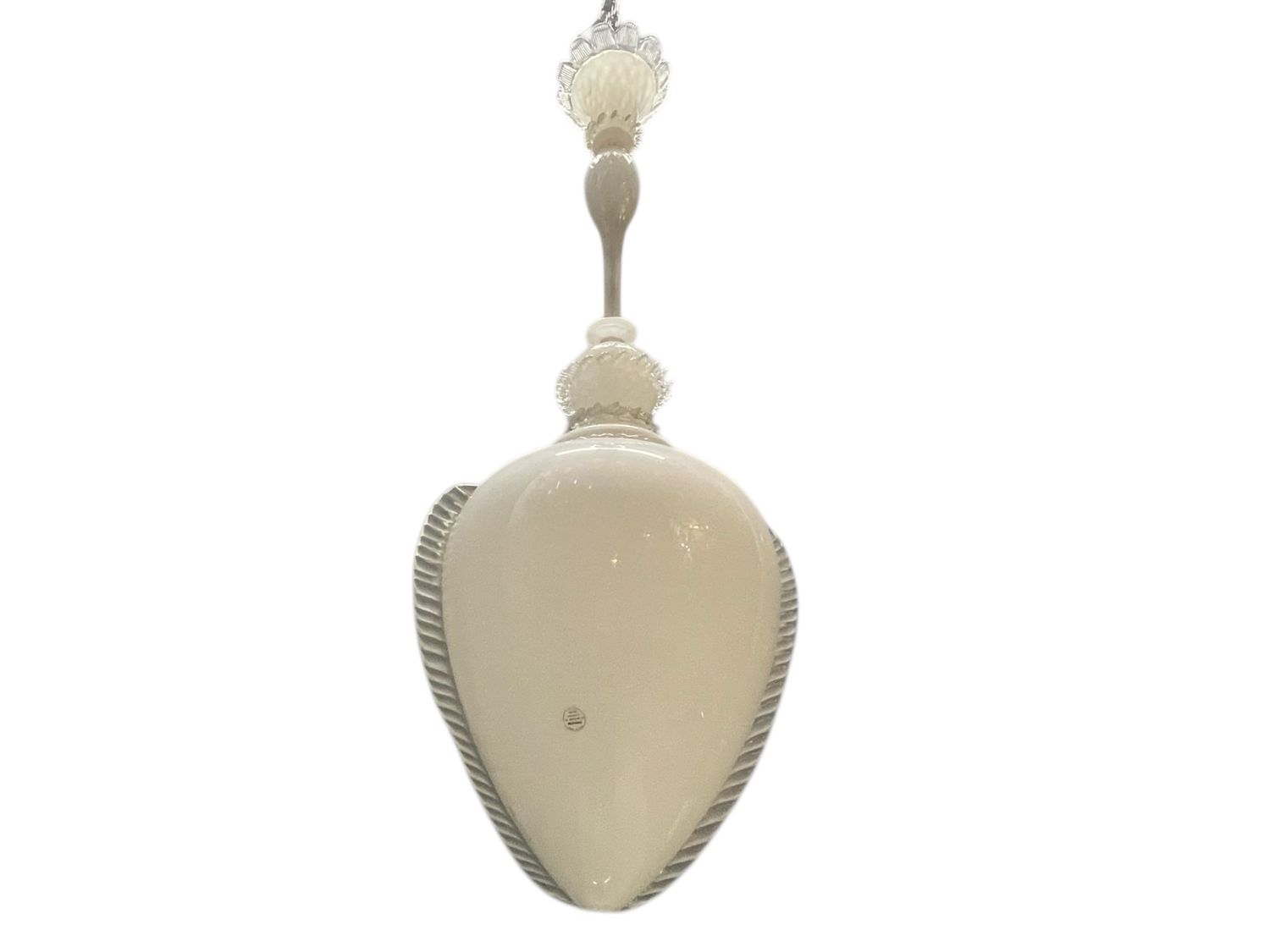 Large White Murano Glass Pendant Light, Italy, 1960s