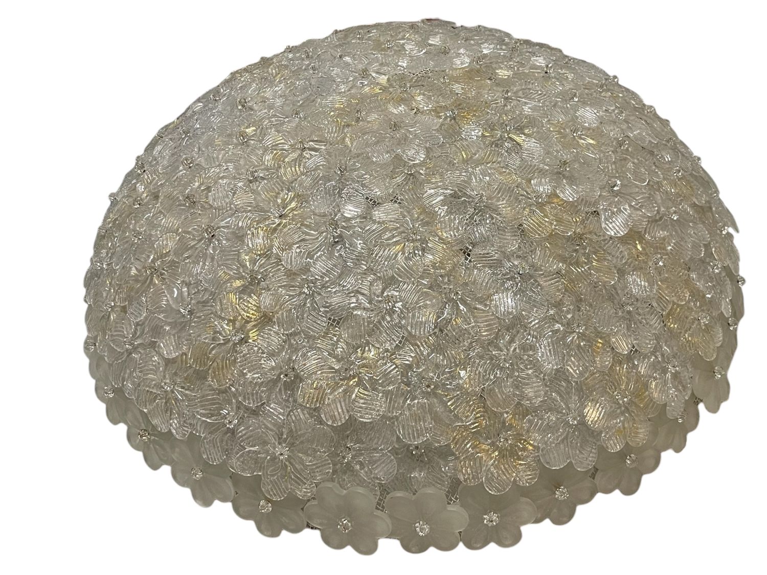 Extra Large Murano Glass Flower Flushmount by Archimede Seguso 1960’s