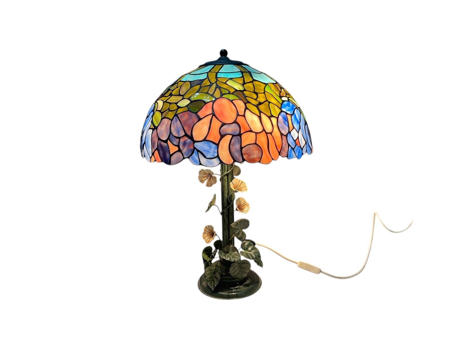 Tole Flower Table Lamp from Tiffany, 1960s