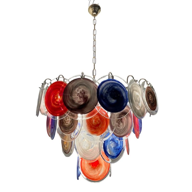 Large Space Age Murano Disc Chandelier, 1970s