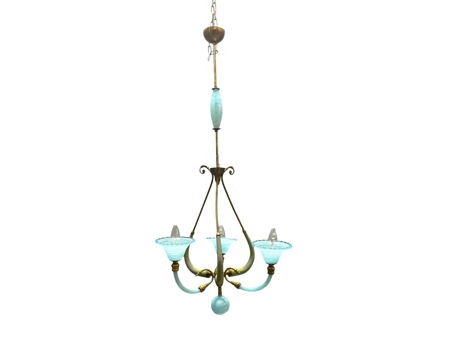 Italian Blue Murano Glass Chandelier, 1950s