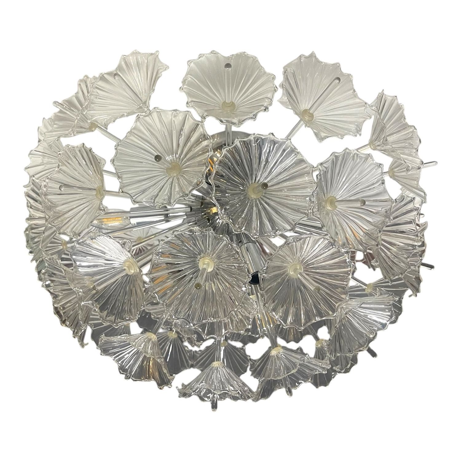 Murano Glass Handmade Flower Flushmount by Contemporanea Srl, Italy, 1990s