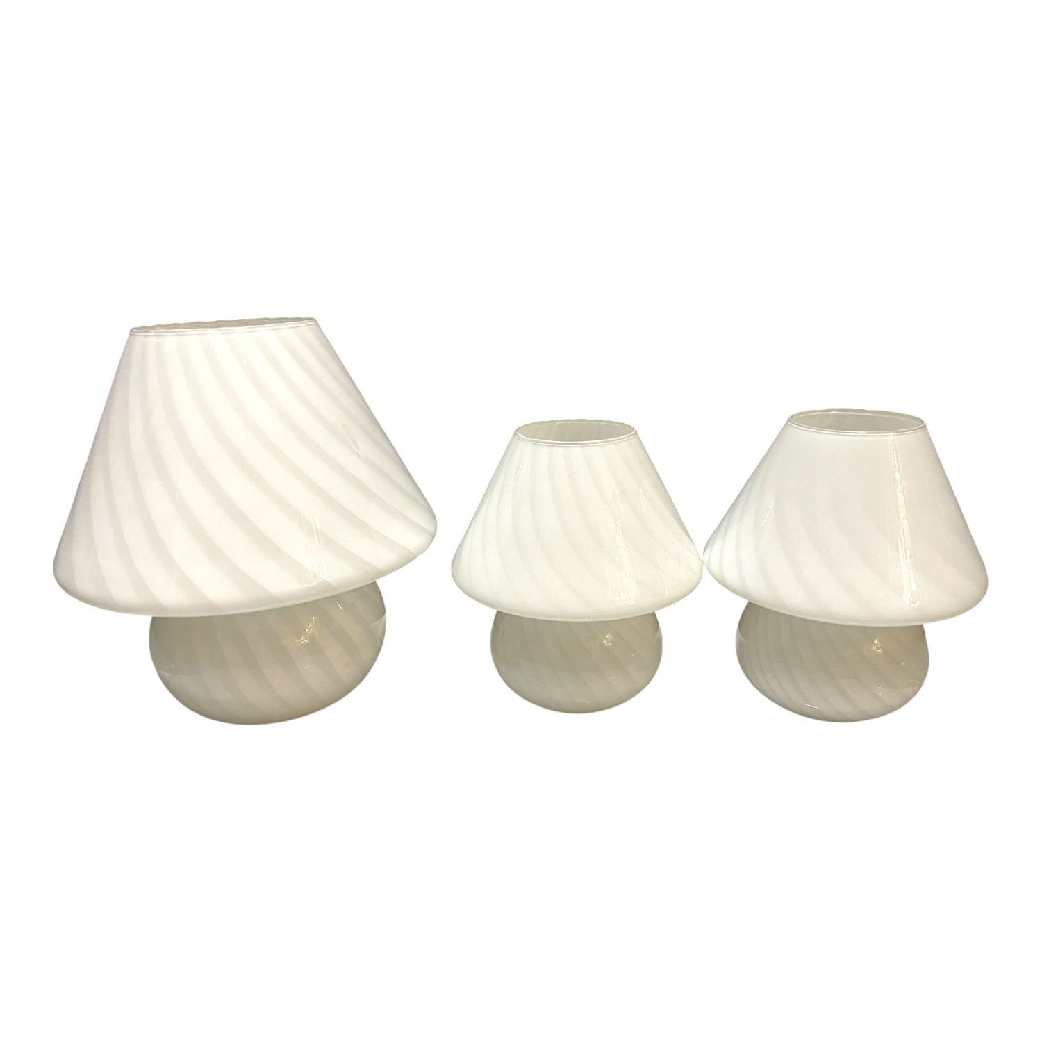 Murano Glass Mushroom Table Lamps by Paolo Venini, 1970s, Set of 3