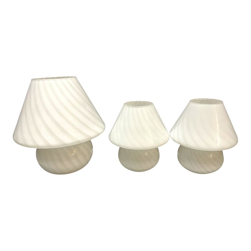 Murano Glass Mushroom Table Lamps by Paolo Venini, 1970s, Set of 3