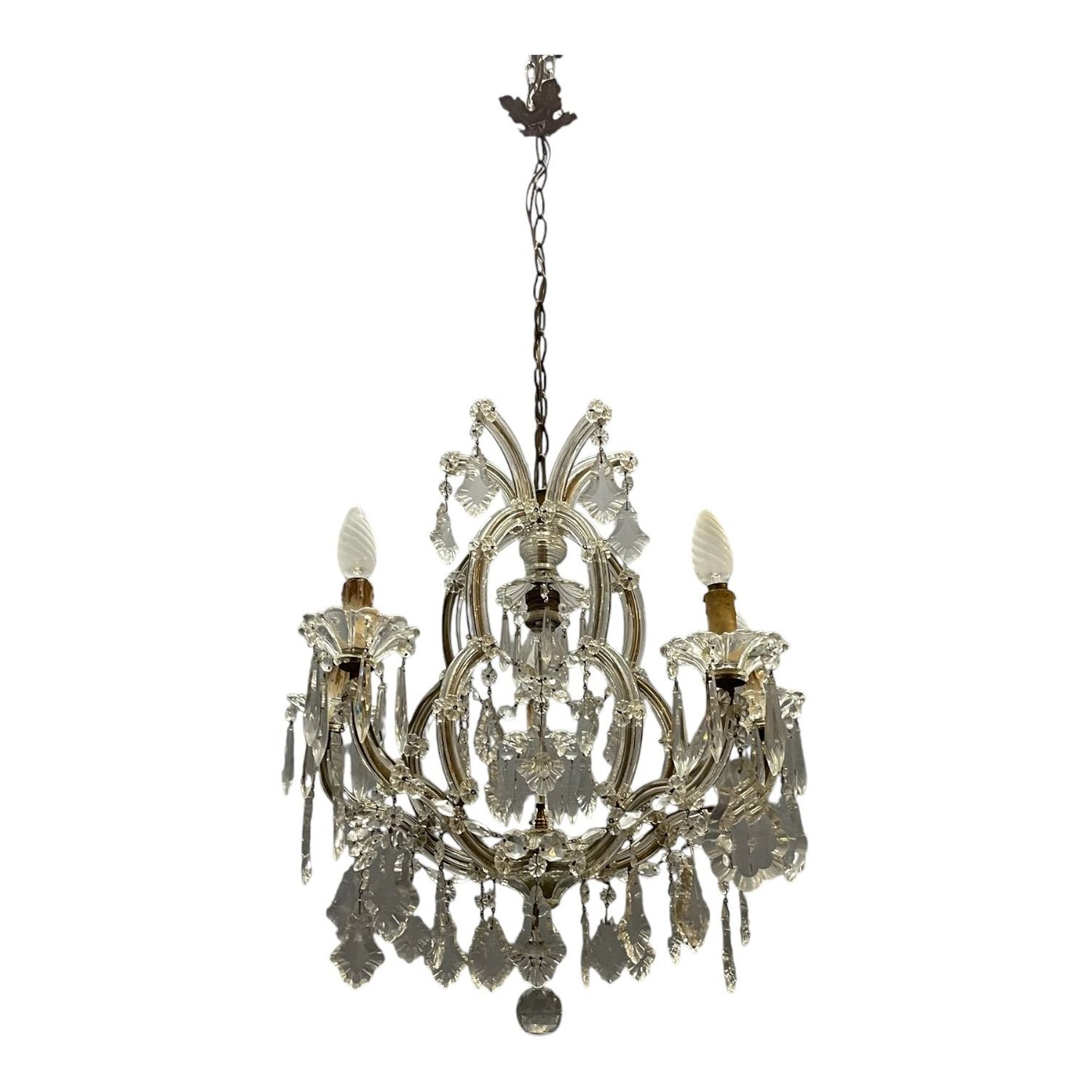 Vintage Crystal Maria Theresa Chandelier, Italy, 1950s