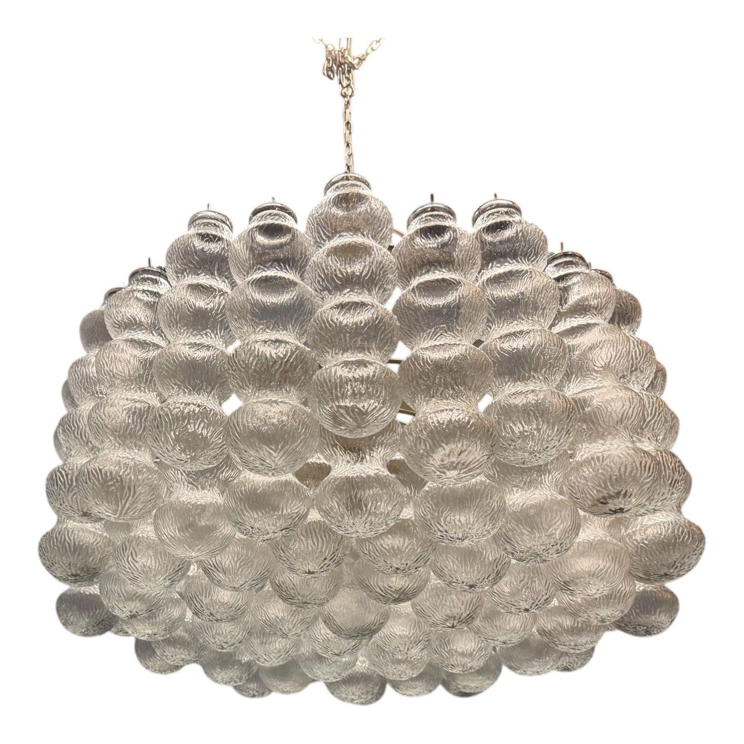 Large Murano Glass Bubble Glass Eleven-Light Chandelier, 1980s