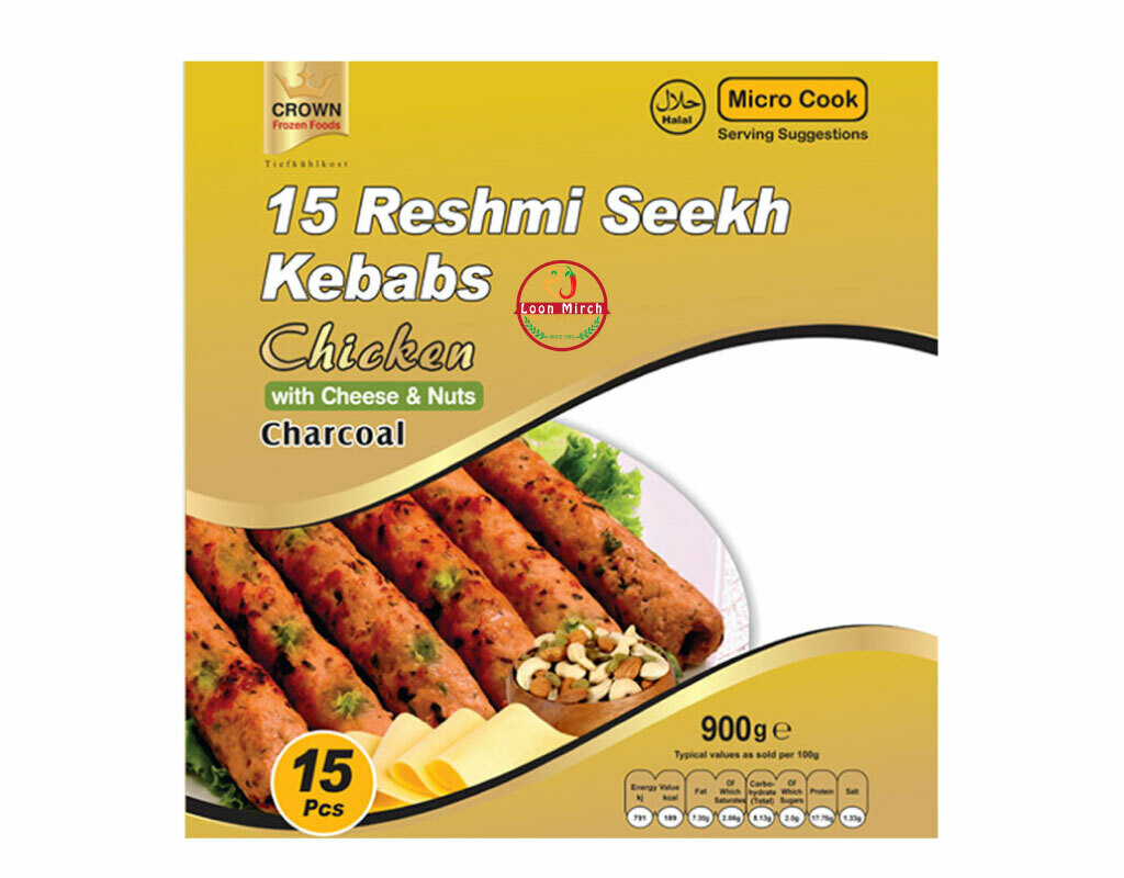 Crown 15 Reshmi Seekh Kebabs 15pcs 900g