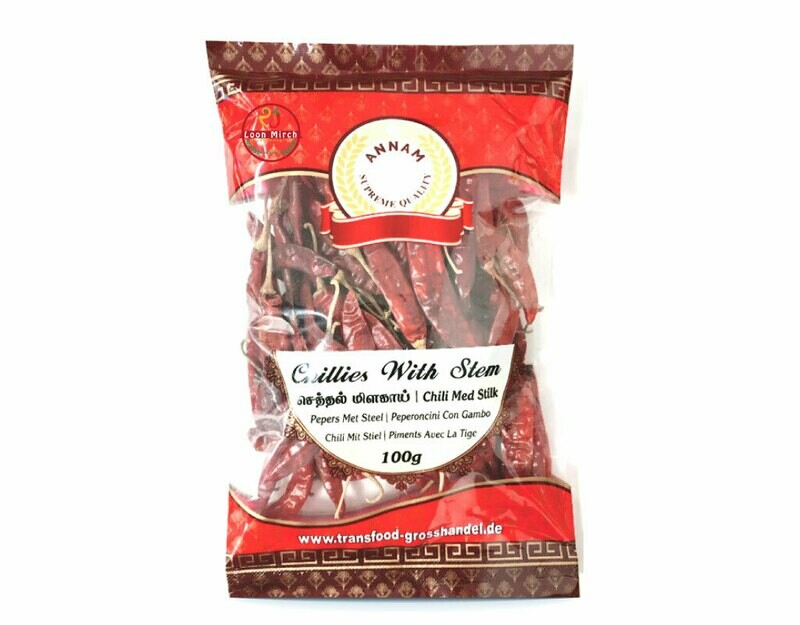 Annam Chili Mit Stiel 100g