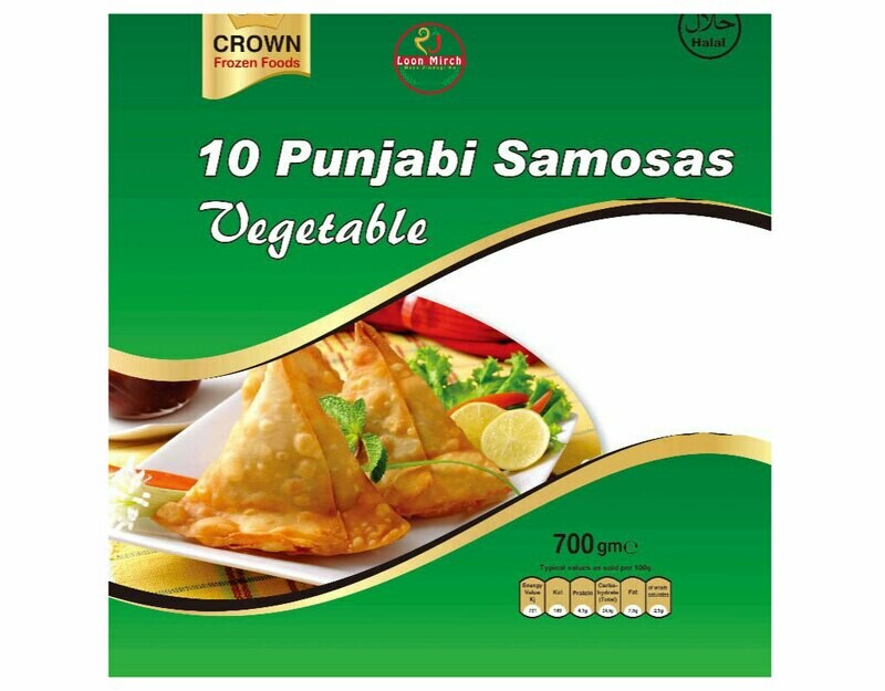 Crown Frozen Food Punjabi Samosas Vegetable 10 pcs 700g Crown Frozen Food Punjabi Samosas Vegetable 10 pcs 700g