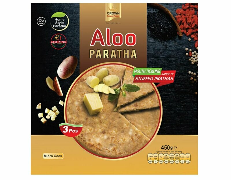 Crown Frozen Food Aloo Paratha 3pcs 450g Crown Frozen Food Aloo Paratha 3pcs 450g