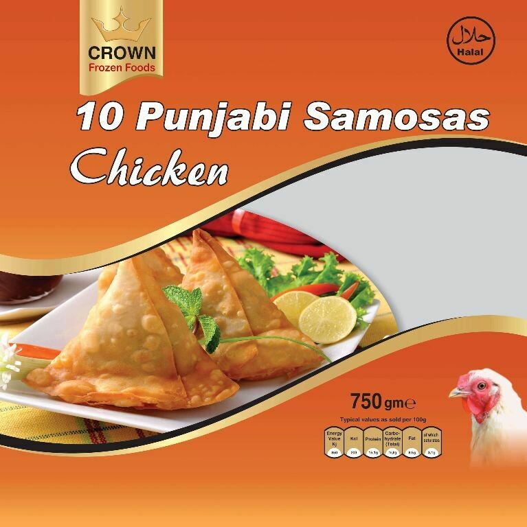 Crown Frozen Food Chicken Punjabi Samosa 10pcs