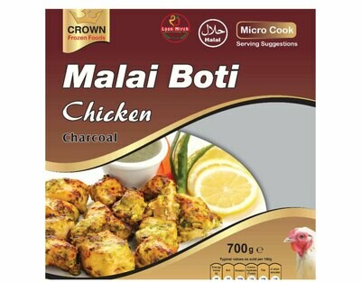 Crown Frozen Food Malai Boti Chicken Charcoal 700g