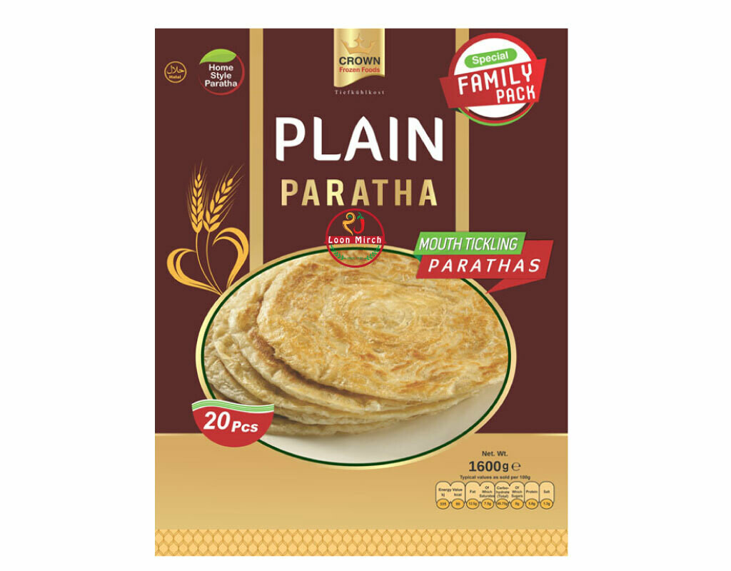 Crown Frozen Food Family Plain Paratha 20 pcs 1600g