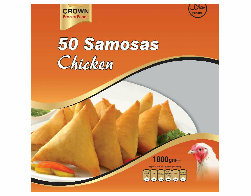 Crown Frozen Food Chicken Punjabi Samosa 50pcs