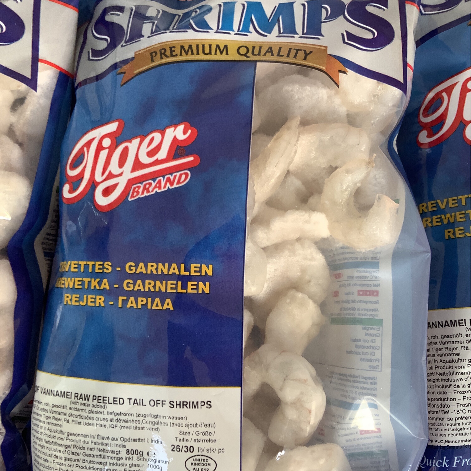 Vannamei RAW Peeled Off Shrimps 800g 26/30 pcs