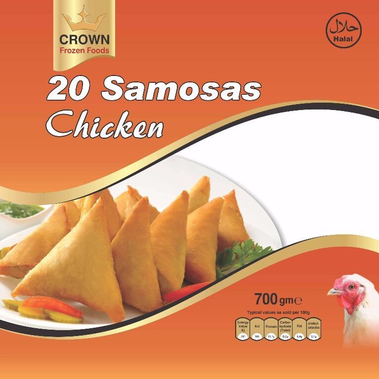 Crown Frozen Food Samosas Chicken 20 pcs 700g