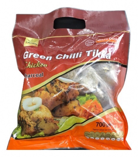 Crown frozen Green Chilli Tikka Chicken Charcoal 700g