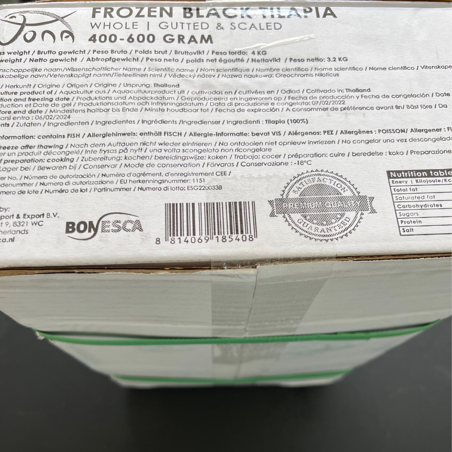 Tona Frozen Black Tilapia 400-600g