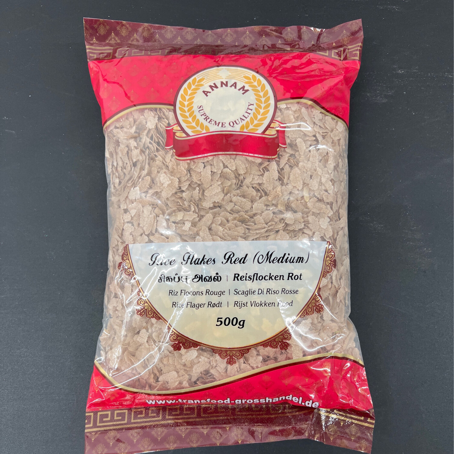 Annam Rice Flakes Medium Pawa Red Reisflocken Rot 500g