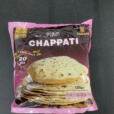 Crown Frozen Food Chapati Family Pack 20 pcs 1200g