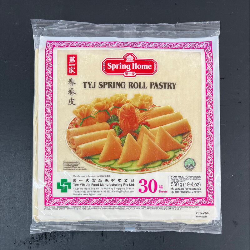 TYJ Springroll Teig 30 Blät / Samosa Patty (25x25 cm) 550g